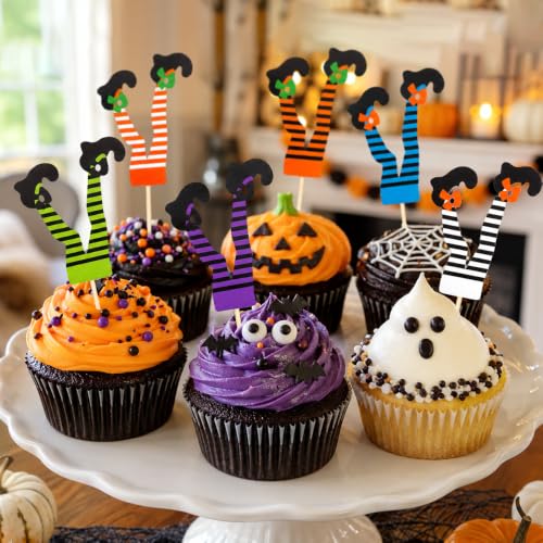 Halloween Witch Boot Cupcake Toppers - 48 PCS Halloween Party Food Picks - Variation of THIS listing