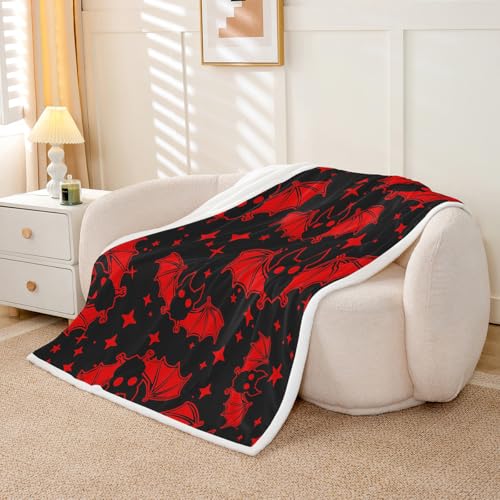 Halloween Bat Throw Blanket - Galaxy Glitter Stars Kids Twin 60x80 - Multi 43