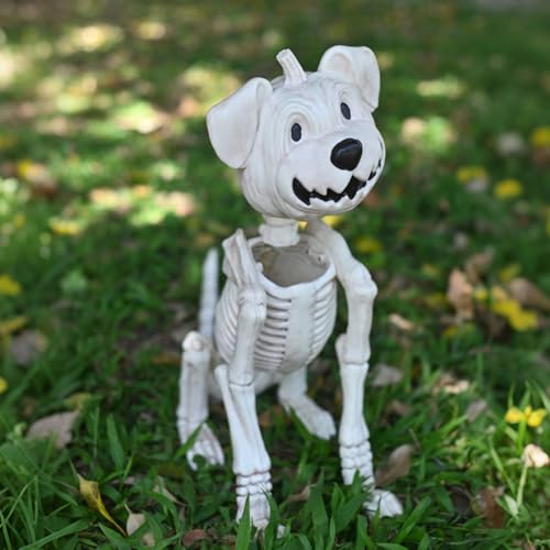 18-Inch Pumpkin Skeleton Dog Decoration for Halloween Yard & Indoor Decor