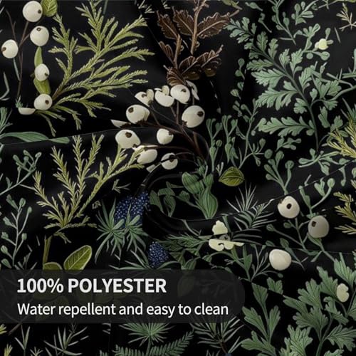Plant 01 Round Botanical Tablecloth 60 Inch - Sage Green Boho Herb Leaf Decor