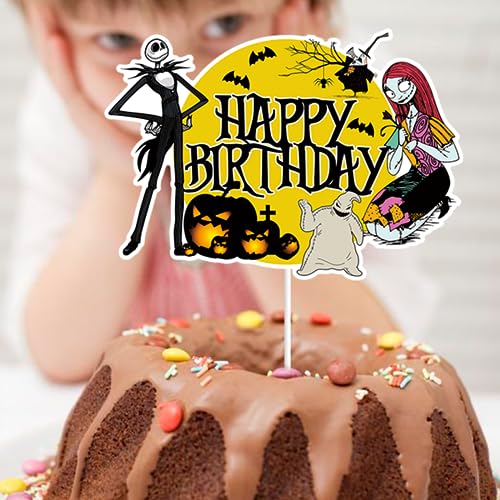 Halloween Nightmare Cake Topper Skeleton Spooky Birthday Decorations