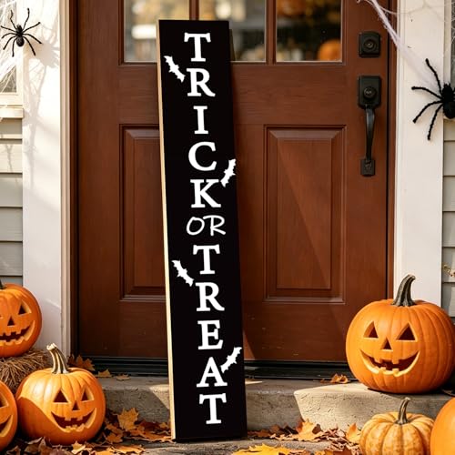 Halloween Porch Sign Outdoor Wooden Decor 46.8 Inch Trick or Treat Welcome
