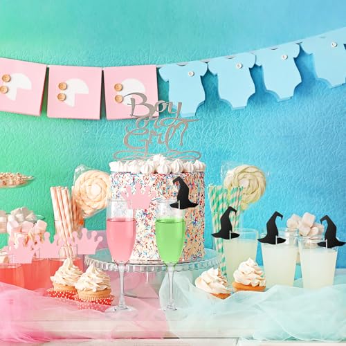 Princess and Witch Drink Markers Set - Crown & Hat Variations, 50 Pcs