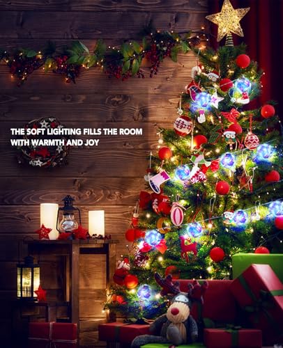 AceList Lotus Ball 50 LED Iridescent String Lights - USB & Battery Powered Disco Decor
