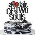 Gothic Wedding Cake Topper - Skull Heart Design for Halloween & Alternative Celebrations