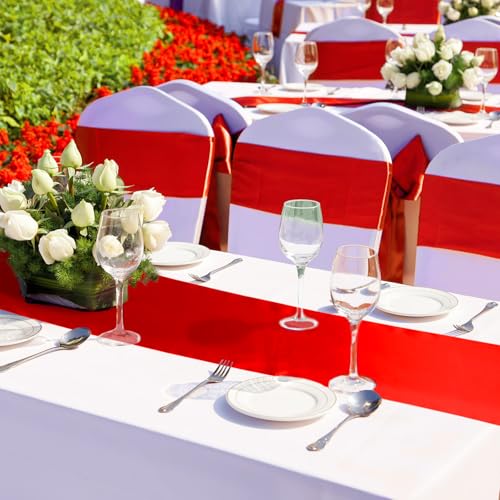 Bright Red Satin Table Runner 24 Pack, 12 x 108 Inch Party Decor - Variation of THIS listing