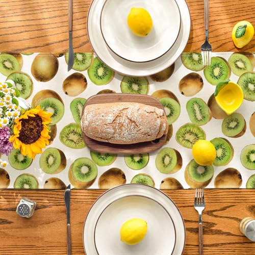 13x72 Inch Kiwi Fruit Spring Summer Table Runner - Seasonal Kitchen Decor