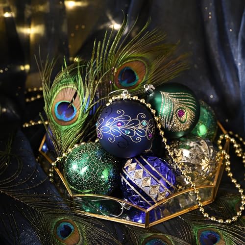 16 Pack Christmas Tree Ornaments Set - 3.15 Inch Shatterproof Holiday Decorations