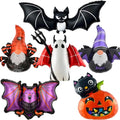 Halloween Foil Balloons Set for Party Decorations Indoor Outdoor Ghost Bat Pumpkin