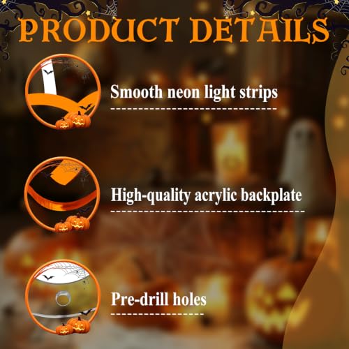 Waving Ghost Neon Sign Halloween LED Light - Spooky Ghost & Pumpkin Decor