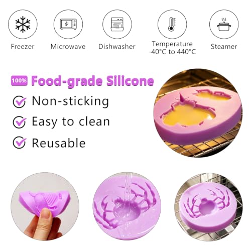 Purple Halloween Spider Silicone Chocolate Mold - 4 Pcs Insect Baking Molds