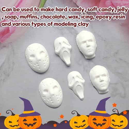 Halloween Skull Silicone Mold - 3D Movie Character Design, Pink, Style 1