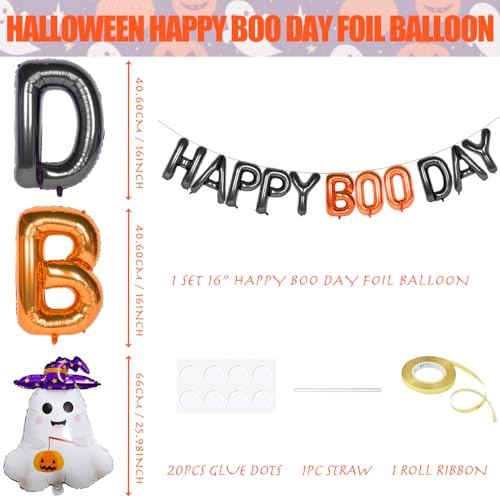 Halloween 16-Inch Foil Letter Balloons with Ghost Design for Party Decor