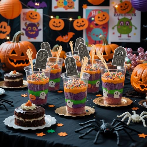 Halloween Skeleton Hands & Tombstone Cupcake Cups - 14 oz Zombie Hands Variation
