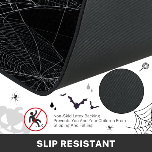 Halloween Spiderweb Kitchen Rugs Set of 2 Non Slip Washable ArtSocket Halloween 2