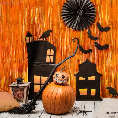Orange Fringe Backdrop 2 Pack - Fall & Thanksgiving Party Decorations