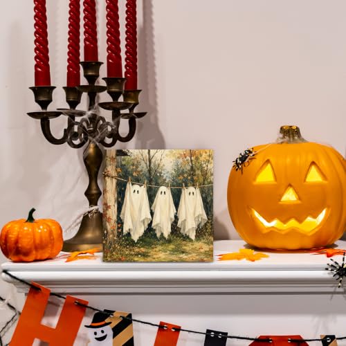 Funny Halloween Ghost Sign Decor - Spooky Wood Block Sign - Variation 20