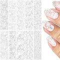 White Lace Nail Transfer Foil Sheets for DIY Manicure - 10 Pack