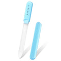Makartt Glass Nail File - Double-Sided Sandblasted Crystal Buffer with Case | Reusable Portable Manicure Tool - Blue