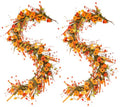Yellow 2-Pack 6Ft Fall Garland for Mantel Decoration Sunflower Leaf & Berries