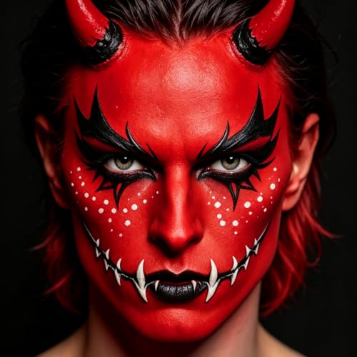 Red Water-Based Face & Body Paint - 60mL Professional Makeup for Cosplay & SFX