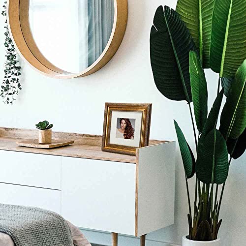 8x8 Photo Frame with Black Velvet Back Panel - Antique Gold Mat 5x5 Variation