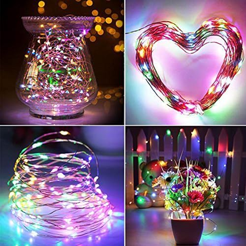 Multicolor LED Fairy Lights 16ft Battery Operated 2 Modes - 4 Pack