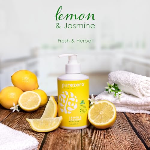 Purezero Lemon & Jasmine Hand Soap - 10 Fl Oz, Moisturizing, Sulfate-Free, Vegan