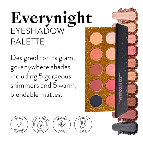 Mented Everynight Eyeshadow Palette Nude & Dark Shades - 17g