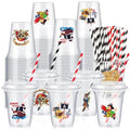 Pirate Party Cups Set with Lids and Straws - 36 Count, 14 oz, Pirate Variation