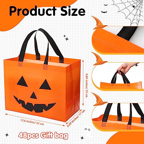 Halloween Treat Bags Pumpkin Gift Bags 48 Pcs Non Woven Tote - Variation of THIS listing