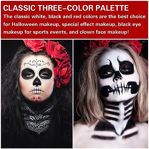 Face and Body Paint Palette - 3 Colors for Halloween & Theatrical Makeup
