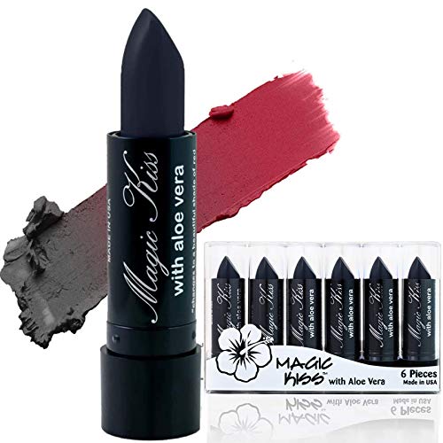 Magic Kiss Aloe Vera Color Changing Lipstick Set - Black Variation, 6 Pack