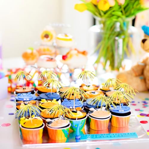 Gold Firework Cupcake Toppers - 200 Pcs Party Decoration & Cake Picks