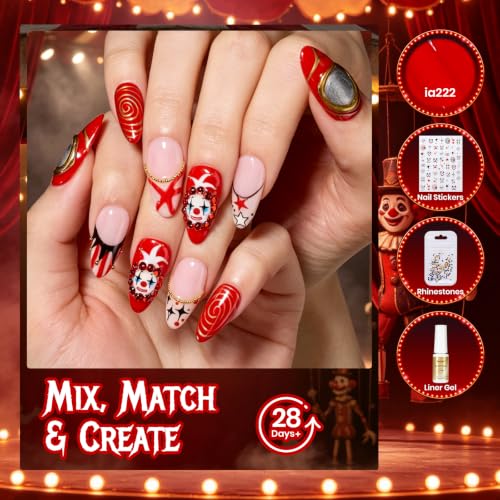 Halloween Gel Nail Polish Set - 8 Colors for Fall & Spooky Nail Art - Ghostly Circus Variation
