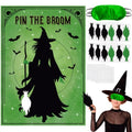 Witch Party Pin the Broom Game Set - Halloween Decoration & Family Fun