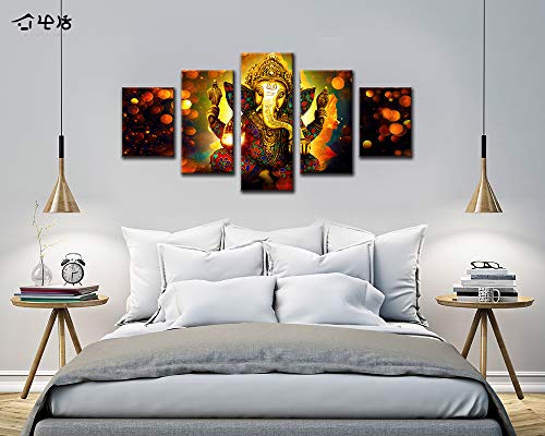 Large Lord Ganesha Indian Wall Decor - 60 x 32 Inches - Handcrafted Art