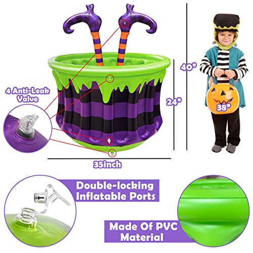 Large Inflatable Halloween Witch Cauldron Cooler - Party Decor & Drink Station