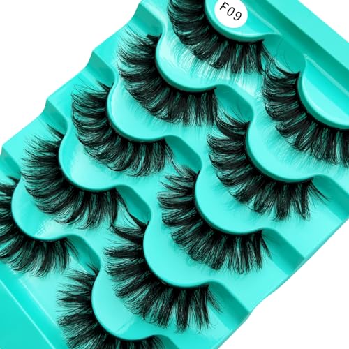 Glamour Style Mink False Eyelashes - Wispy Curly Strip Lashes 5 Pairs