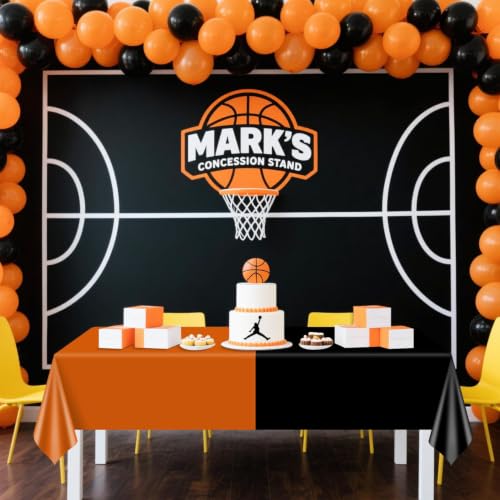 Halloween & Graduation Orange Black Rectangle Tablecloths - 4 Pack, 51x86 Inch - Variation: Orange & Black