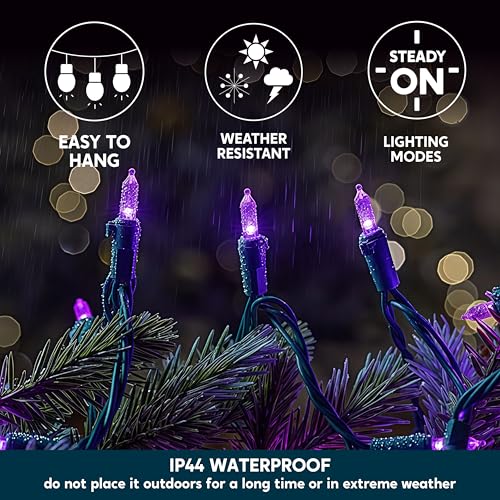 Purple LED Halloween String Lights - 100 Count, 26FT Green Wire, Indoor Outdoor Decor Variation of THIS listing