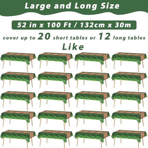 Forest Path Plastic Tablecloth Roll 52 x 100 ft for Jungle Party & Events