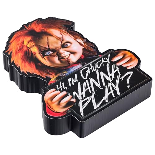 Chucky Wanna Play Mug Shot Wall Art - Horror Icon MDF Sign, Official Merchandise Variation of THIS listing