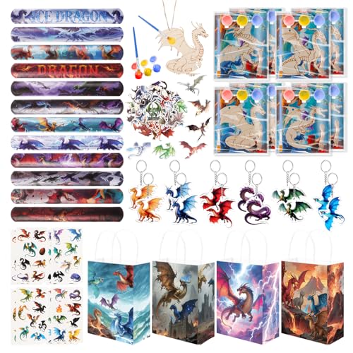 Dragon Party Favors Set for Birthday Decorations - 122 Pieces