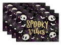 Halloween Skeleton Bat Placemat Set of 4 - Spooky Table Decor for Home & Dining