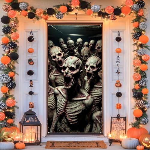 Halloween Entryway Banner Haunted House 35x71 Inch Polyester - Variation of THIS listing