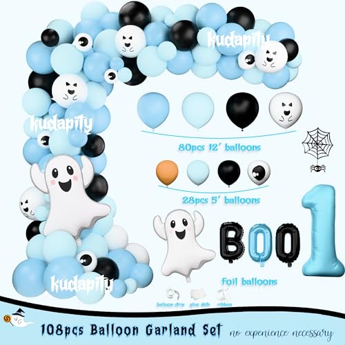First Birthday Halloween Party Decorations Set for Boys - Balloons Banners & Backdrop