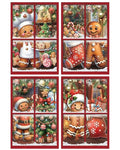 Christmas Gingerbread Man Curtain Set - 4 Piece Holiday Window Decor - Variation: Gingerbread Man