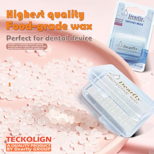Orthodontic Wax for Braces & Aligners - 4 Pack with Storage Case & Applicator Tools - Unscented & Flavorless