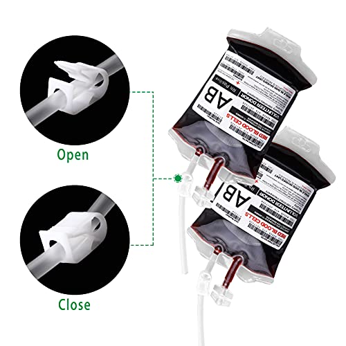 50 Reusable Halloween Blood Bags with Syringe - Party & Medical Decor